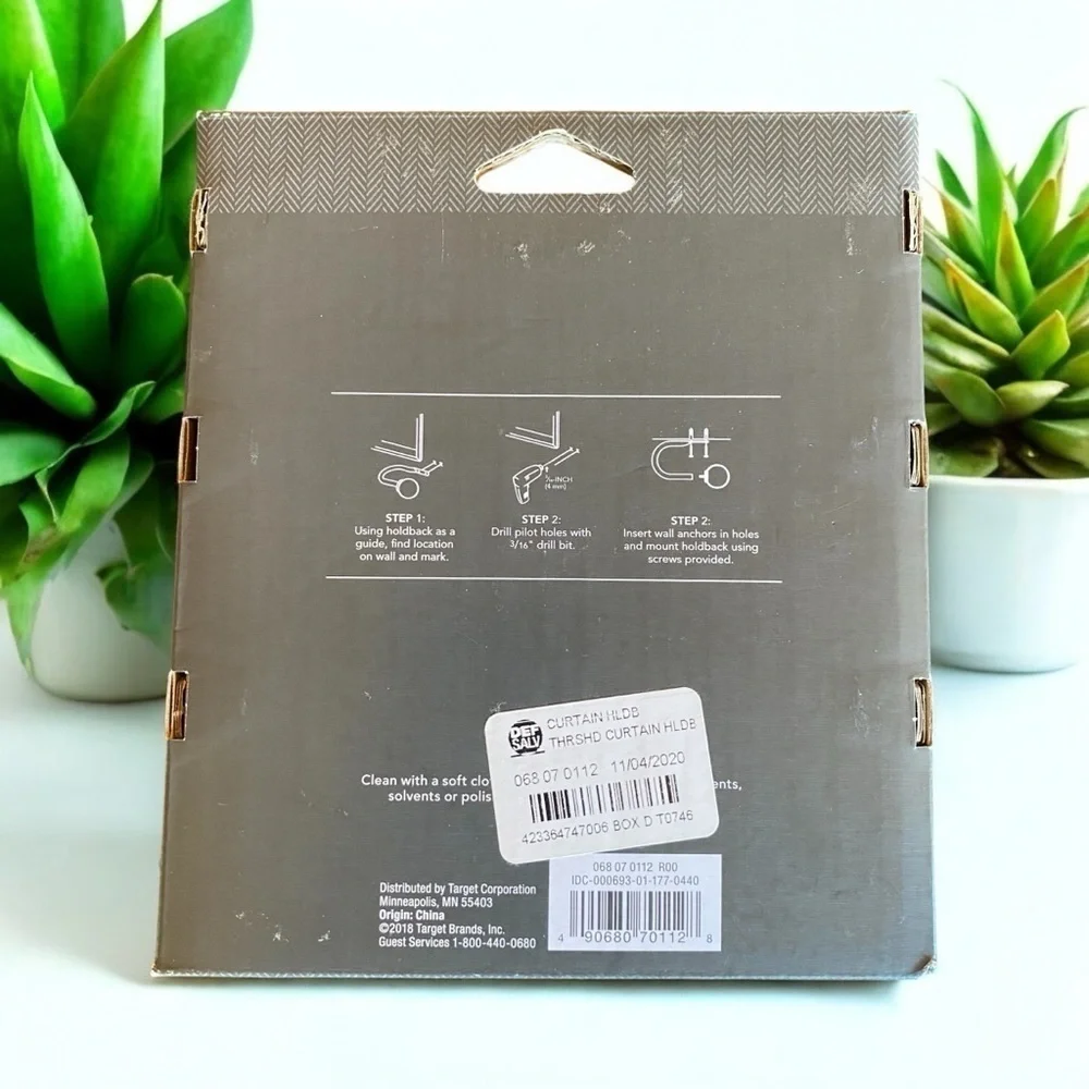 Threshold curtain hold backs oil rubbed bronze finish NWT in box